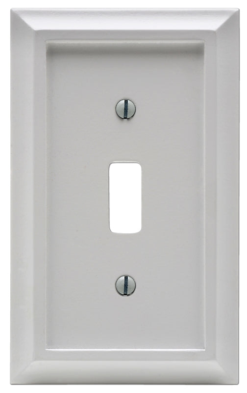 Amerelle 2040TW Deerfield Wallplate, 1 Toggle, Wood, White, 1-Pack