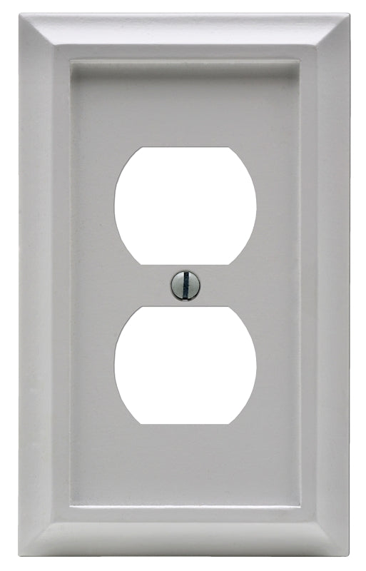 Amerelle 2040DW Deerfield Wallplate, 1 Duplex, Wood, White, 1-Pack