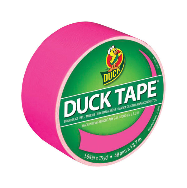 Duck Brand 1265016 Color Duct Tape, Neon Pink, 1.88 Inches x 15 Yards, Single Roll