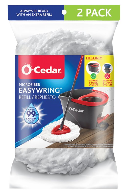 O-Cedar EasyWring Spin Mop Head Replacements, Machine Washable Microfiber Refills (2-Pack) 172121