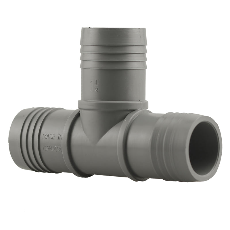 Pipe Fitting, Plastic Insert Tee, 1-1/2-In.