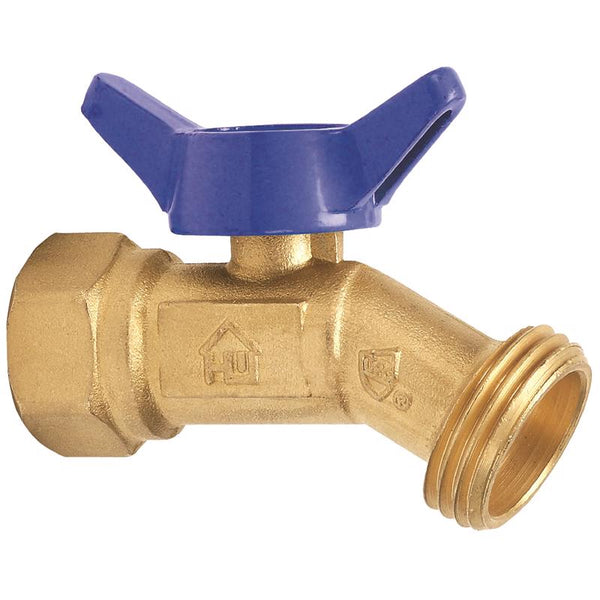 Homewerks, Brass, VHN-QTR-B4B Hose Bibb with 1/4-Turn and No-Kink Design, Female Thread, 3/4-Inch, 1 Count (Pack of 1)