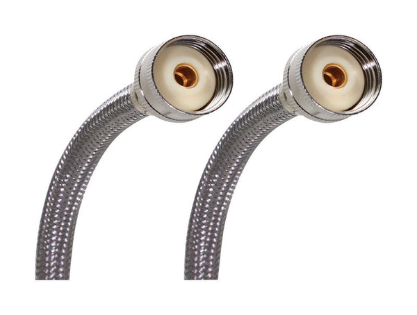 Fluidmaster No Burst Washing Machine Connector Braided, Stainless Steel 3/4 " Fh X 3/4 " Fh X 48 " 9WM48
