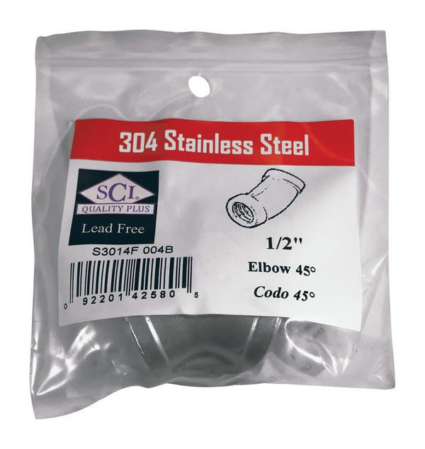 Smith Cooper Female Elbow 45 1/2" SS 4638100630