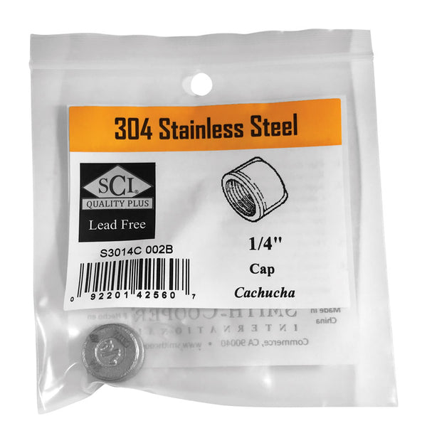 Smith-Cooper Pipe Cap 1/4" SS 4638100010
