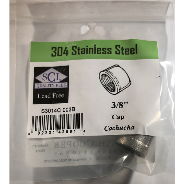 Smith Cooper Pipe Cap 3/8" SS 4638100020