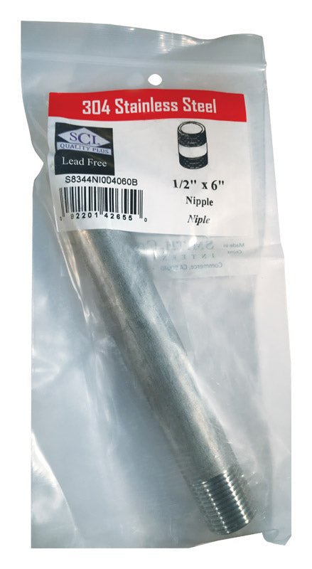 Smith Cooper Nipple 1/2 X 6 SLS STL