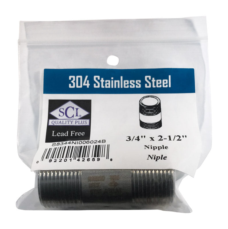 Smith-Cooper Nipple 3/4" X2-1/2 SS