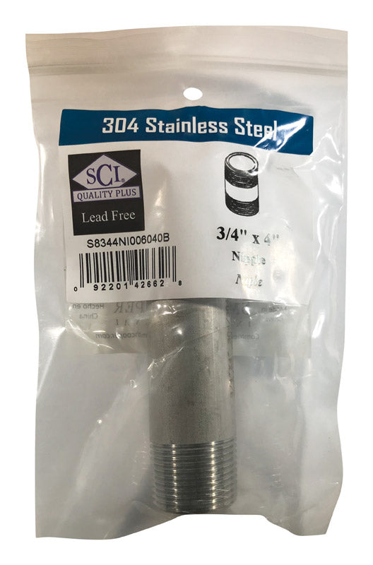 Smith-Cooper International Nipple 3/4"X4"