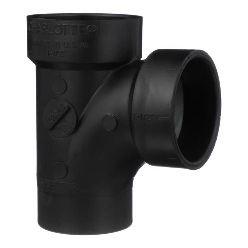 Charlotte Pipe Schedule 40 1-1/2 in. Spigot x 1-1/2 in. Dia. Hub ABS Sanitary Street Tee