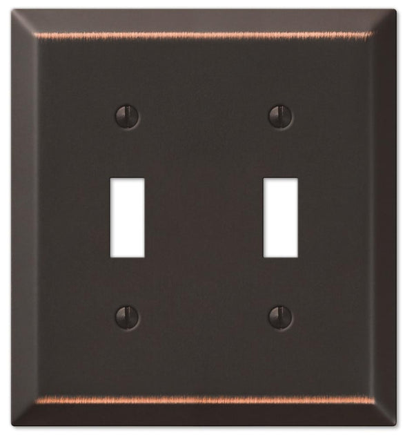 AMERELLE 163TTDB BRZ 2 TGL WALLPLATE, 2 Toggle, Aged Bronze