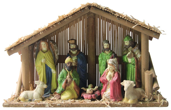 Hometown Holidays Santas Forest Nativity Set W/Stable 9PC 89427 (12-Pack)