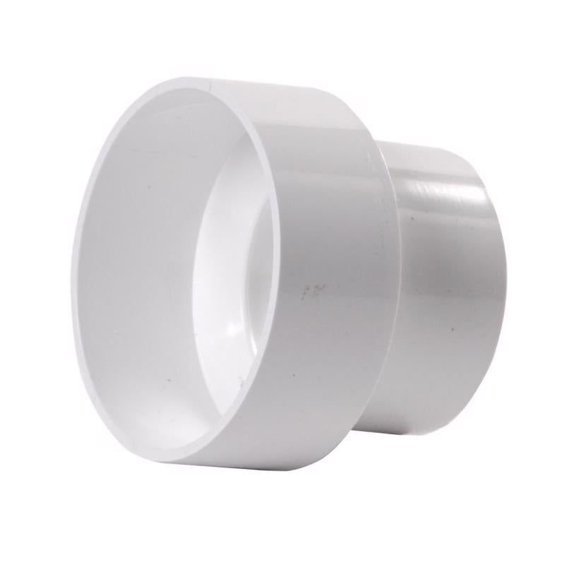 NDS 4P07 PVC S&D Increaser/Reducer Coupling, 3-Inch X 4-Inch, for Hub X Hub Solvent-Weld Connections, for use with 3-Inch & 4-Inch Sewer and Drain Pipe, White