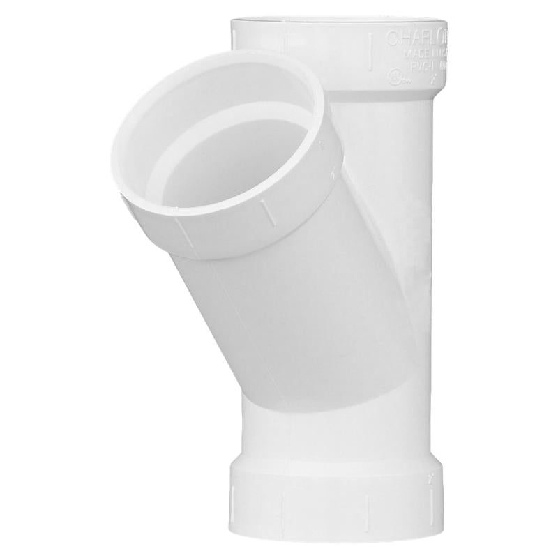 Charlotte Pipe Schedule 40 2 in. Hub x 2 in. Dia. Hub PVC Wye