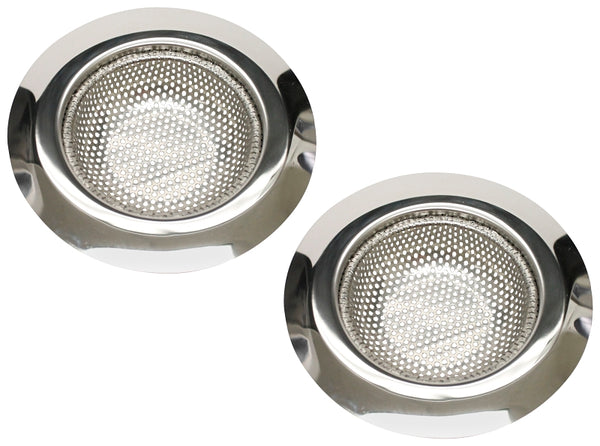 Plumb Pak Keeney K820-33 2 Pcs Stainless Steel Kitchen Sink Drain Strainer Wide Rim 4.5" Diameter (Large) Anti Clogging Technology (2 Piece)