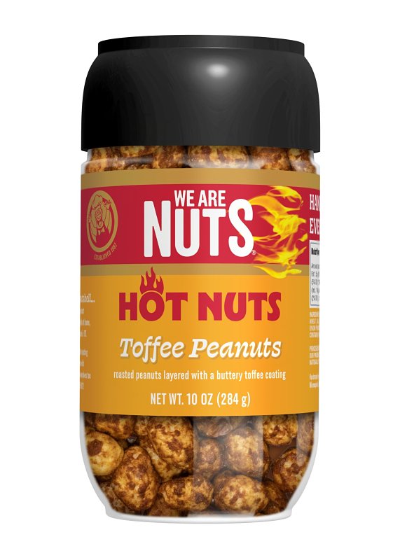 We Are Nuts Toffee Coated Nuts - Hot Nuts Toffee Peanuts - 1-Pack On The Go Jar (10 oz.)