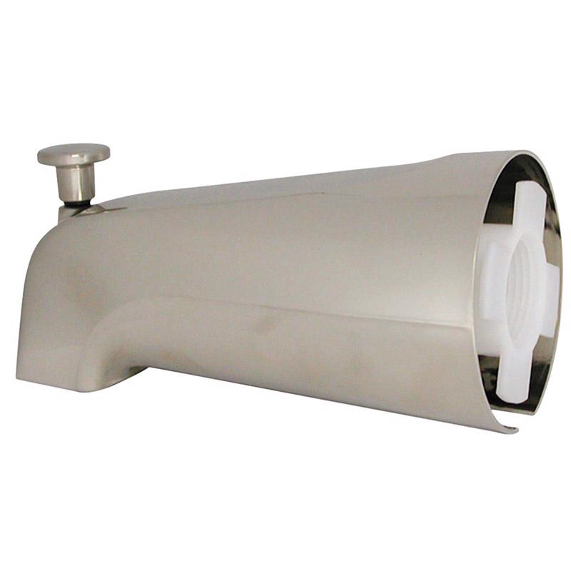 DANCO Bath Tub Spout with Diverter, Brushed Nickel, 1-Pack (89249)
