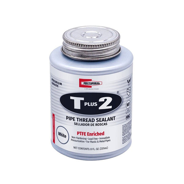 Rectorseal 23551 T Plus 2 Pipe Thread Sealant with PTFE, 1/2 pt Brush Top
