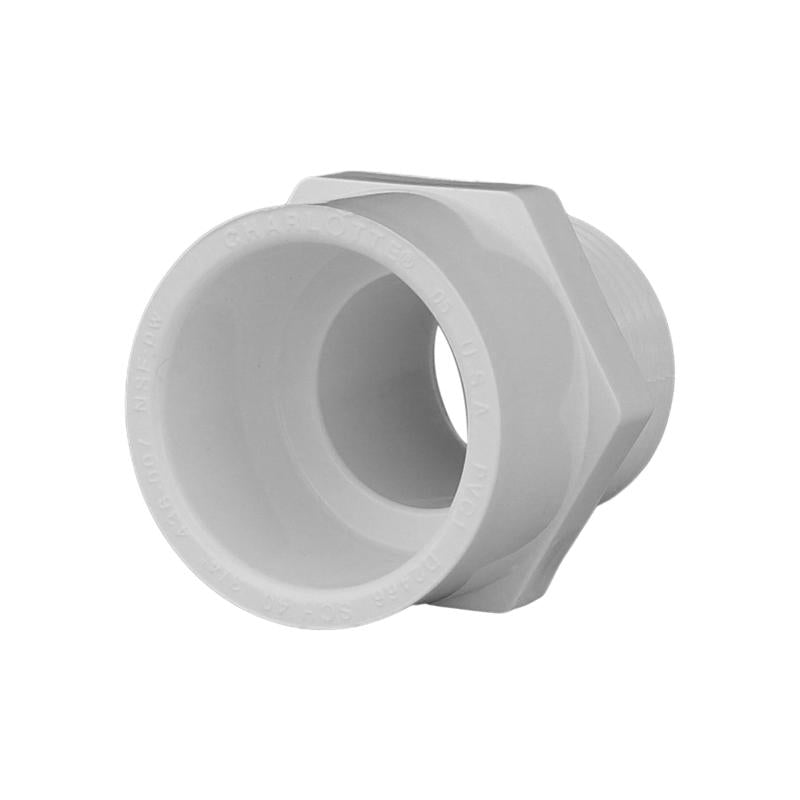 25 Pack - Schedule 40 PVC Pressure Pipe Fitting, Male Adapter, White, 3/4-In. -PVC 02109 0800HA25