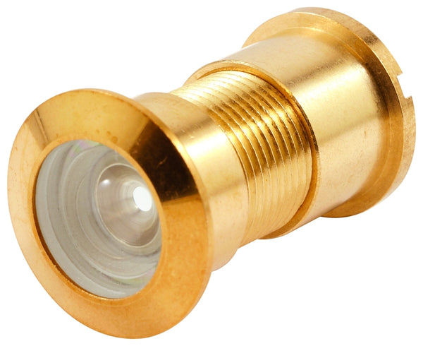 Prime-Line Products U 9896 Prime Line Door Viewer, 130 Deg, 15/16 in Dia, Die Cast/Glass Lens, 130º, Brass