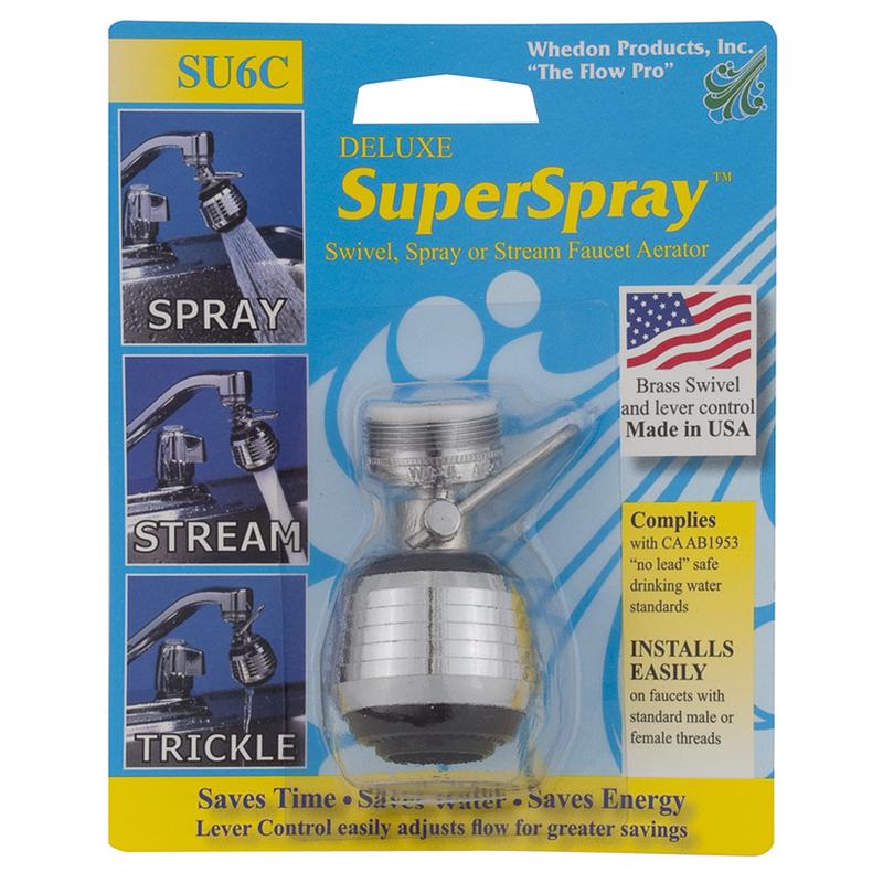 Whedon Products SU6C DLX SPR Swiv Aerator, No Size, Black