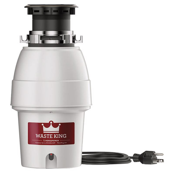 Waste King L-2600 Legend Series 1/2 HP Continuous Feed Garbage Disposal with Power Cord, Waste Disposer for Kitchen Sink