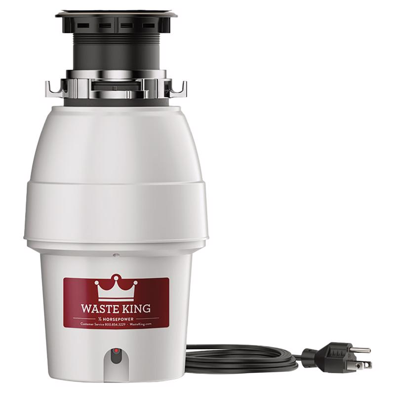 Waste King L-2600 Legend Series 1/2 HP Continuous Feed Garbage Disposal with Power Cord, Waste Disposer for Kitchen Sink