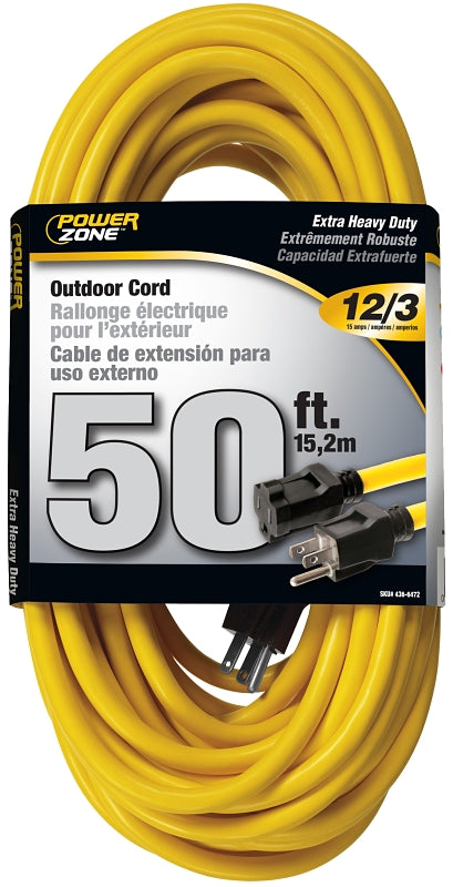 Cord Ext Outdoor 12/3x50ft Yel