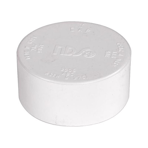 NDS Schedule 35 3 in. Hub each X 3 in. D Hub PVC Drain Cap 1 pk 3P06