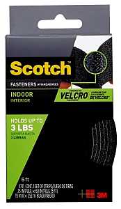 Scotch Multi-Purpose Hook and Loop Fasteners, 1 Roll, Black, for Indoor Use, 3/4 in x 5 ft
