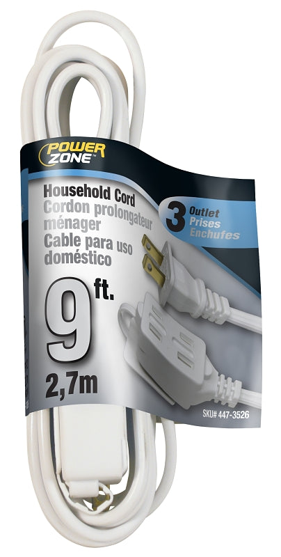 Cord Ext Indr 16/2sptx9ft Wht
