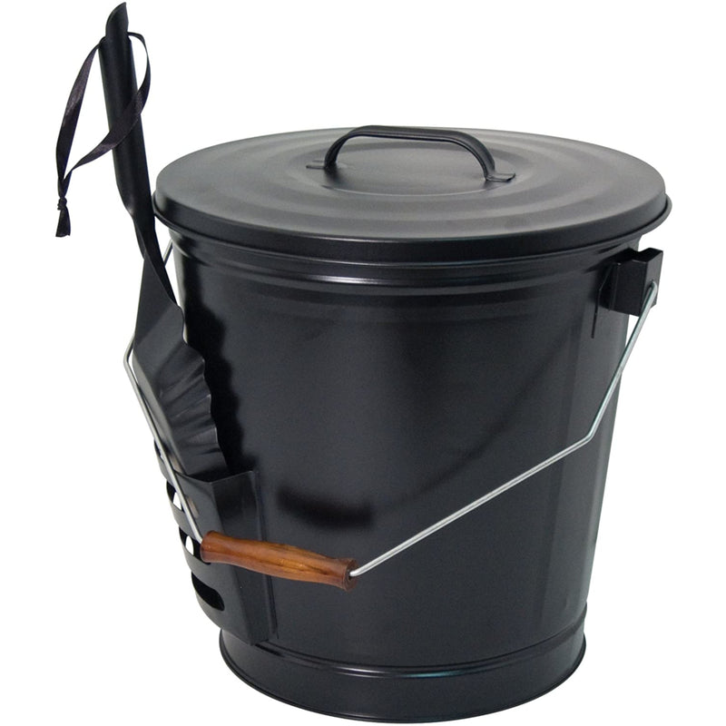 Panacea Fireplace Ash Bucket With Shovel 13 " H Matte Black