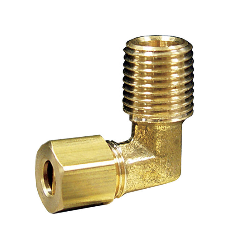 JMF 7/8 in. Dia. x 3/4 in. Dia. Compression to MPT to Elbow Yellow Brass Elbow