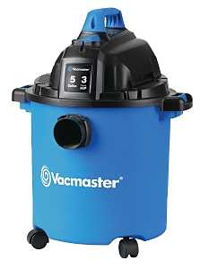 Vacmaster VJC507P 5-Gallon* 3 Peak HP** Wet/Dry Shop Vacuum, Blue, 5 gal
