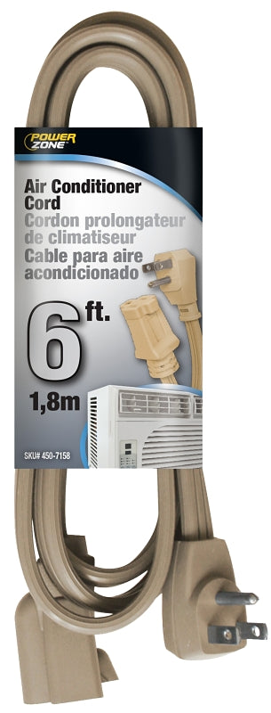 Orgill PowerZone OR681506 Extension Cord, SPT-3, Vinyl, Beige, For: Air conditioner and Appliances