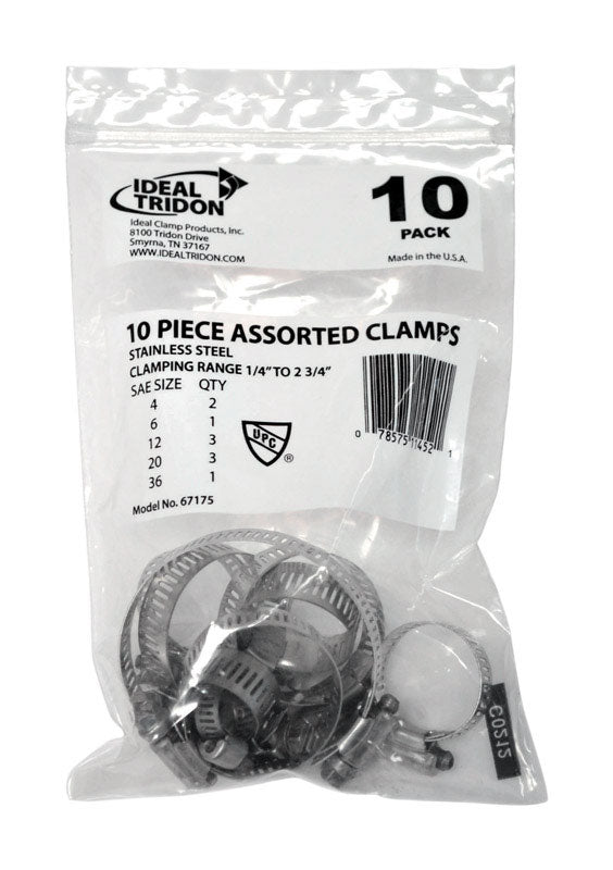 Ideal Tridon 1/4 in. 2-3/4 in. Mulit-Size Silver Hose Clamp Stainless Steel Band (5-Pack)