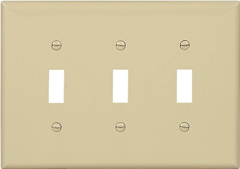 EATON Wiring PJ3V Mid-Size Polycarbonate 1-Gang Box Mounted Blank Wallplate, Ivory