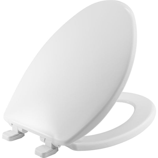 MAYFAIR 1880SLOW 000 Caswell Toilet Seat will Slowly Close and Never Loosen, ELONGATED, Long Lasting Plastic, White , Pack of 1 180SLOW-000