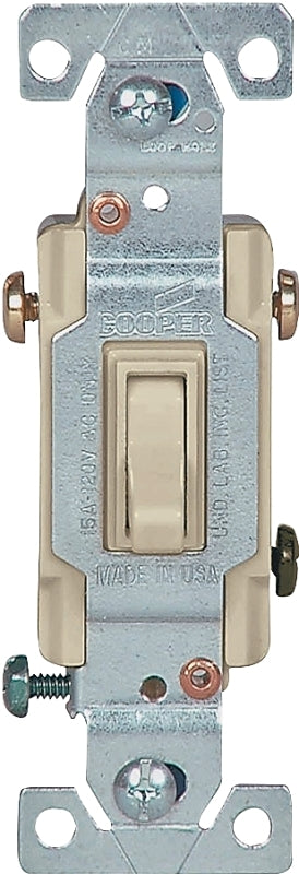 Cooper Wiring Devices 1303-7V Framed Grounded Toggle Switch (120 Vac, 15 A) Ivory
