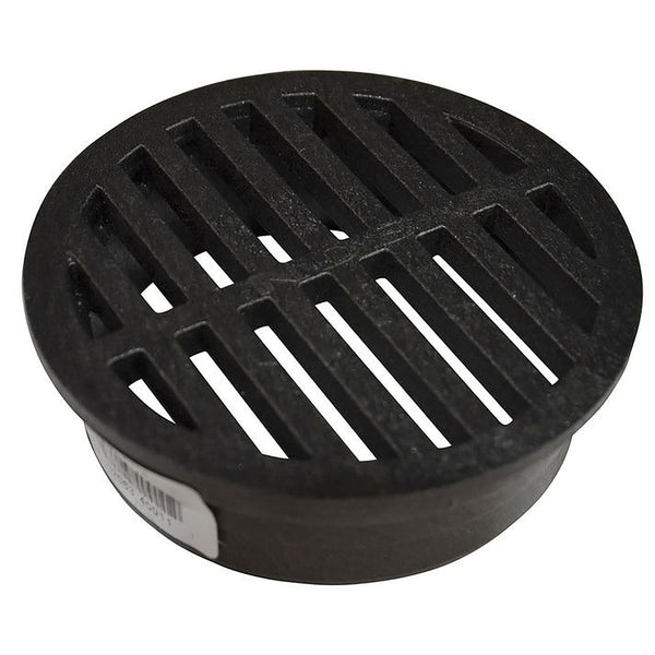 NDS 11 Round Grate, 4-Inch, Fits 4 in. Drain Pipes & Fittings, Black Plastic