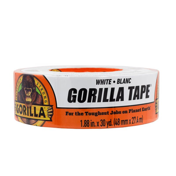Gorilla White Duct Tape, 1.88" x 30 yd, White, (Pack of 4) 6025001