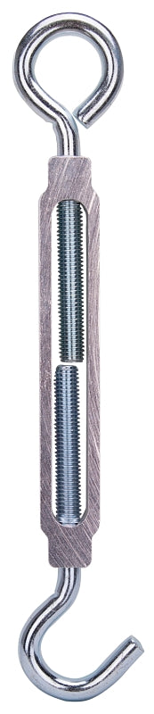 Mintcraft LR340 Hook and Eye Turnbuckle, 1/2 in Thread, 17 in L, Aluminum, Zinc Plated