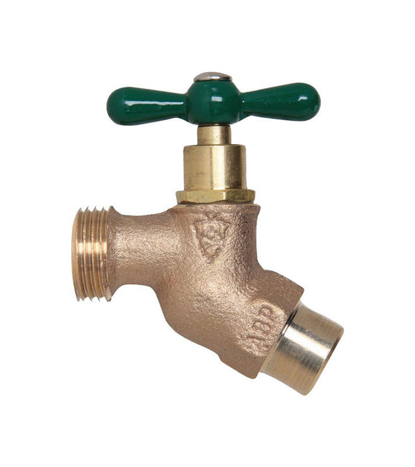 Arrowhead 1/2 in. Copper Sweat X 3/4 in. MHT Brass No-Kink Hose Bibb 252LF