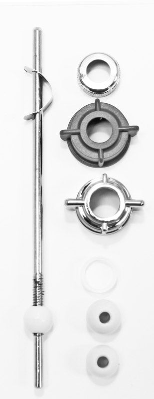 PermaFLOW PF WaterWorks PF0904 Pop-Up Drain Repair Kit - Threaded Adjustable Center Pivot/Ball Rod with 3 Nuts, Gasket, 3 Sizes of Balls, No Pull Rod/Linkage, Chrome