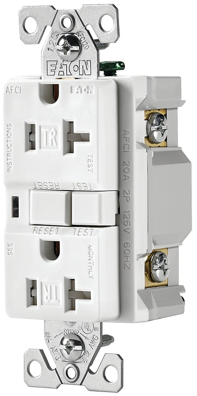 Eaton Wiring Devices TRAF20W AFCI Outlet, White