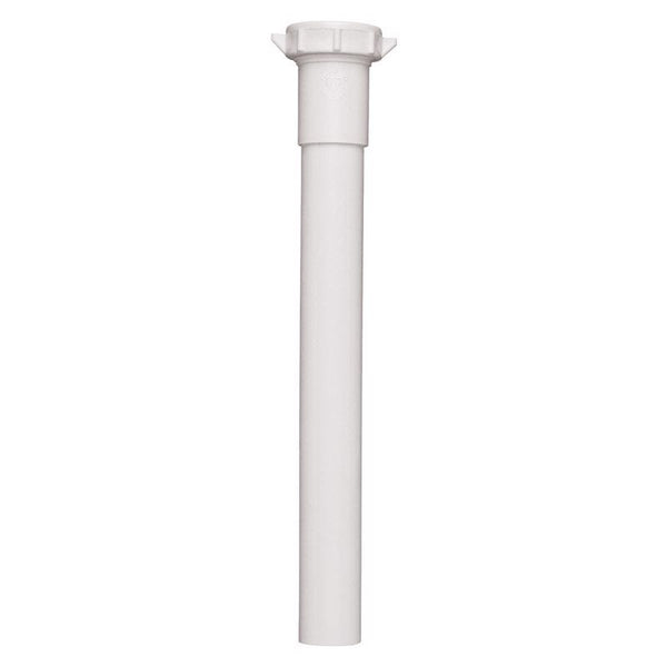 Plumb Pak PP945W Extension Tube, 1-1/4 in Dia X 12 in L, Slip Joint, Plastic, 1 1/4" x 12", White