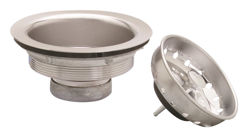 Plumb Pak PP8PC PlumPak Kitchen Basket Strainer With Fixed Stick Post, Stainless Steel
