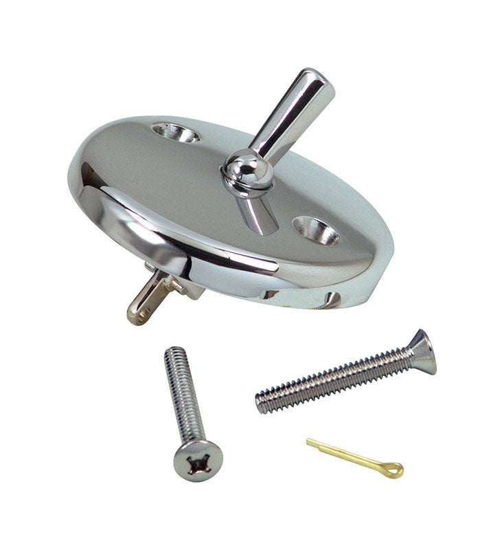 DANCO Bath Tub Overflow Plate with Trip Lever, Chrome, 1-Pack (80991), 2 Inches