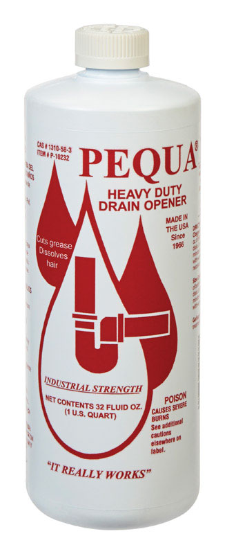 Pequa Liquid Professional Strength Drain Cleaner 32 oz. - Case of: 12