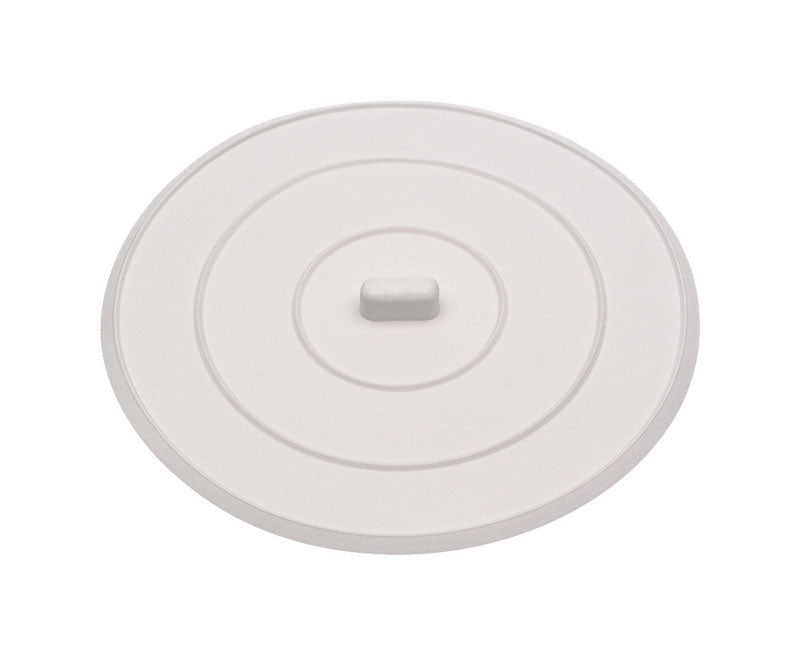 DANCO Flat Suction Sink Stopper, 5 Inch, White, 1-Pack (89042)